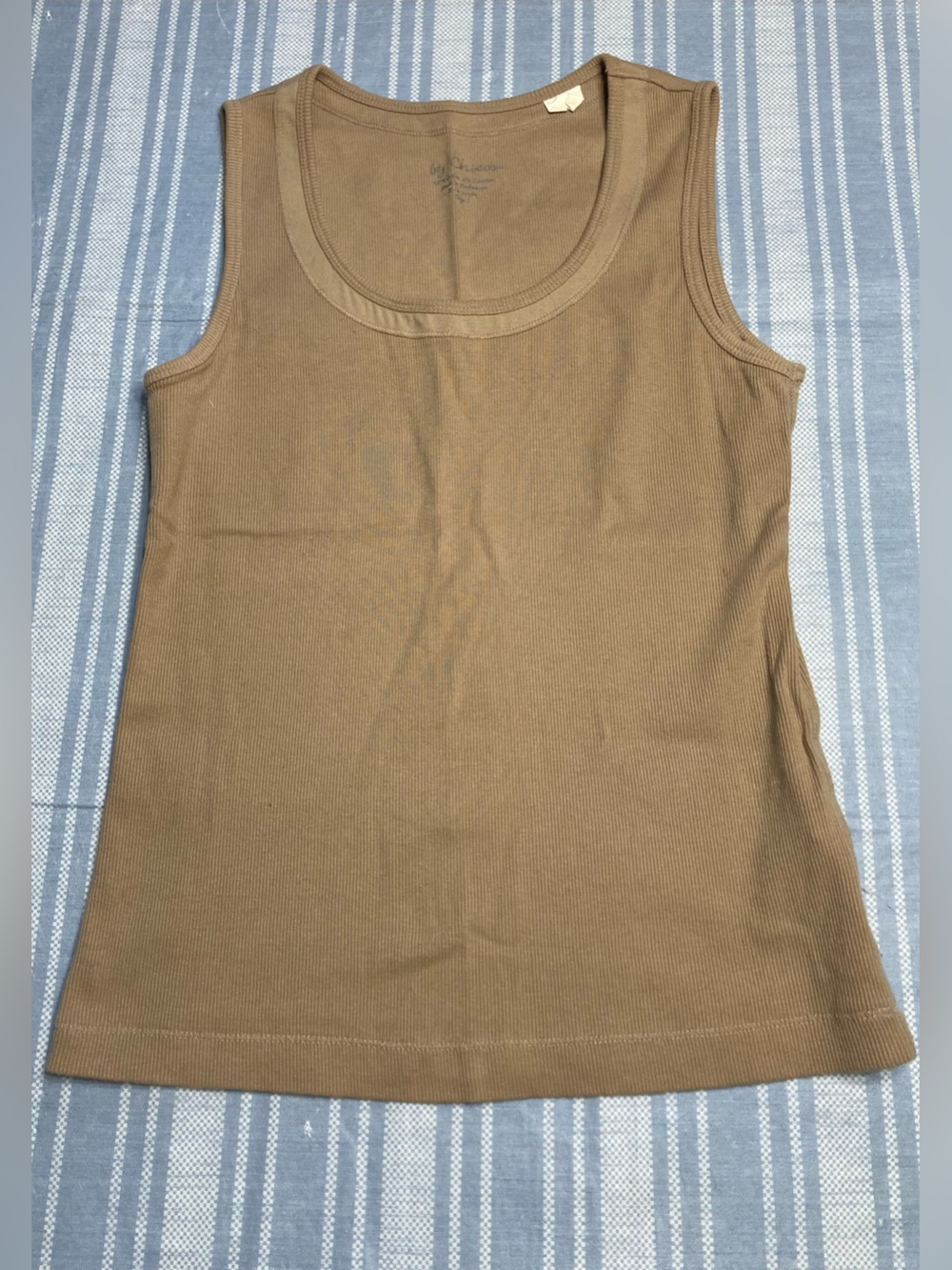 Chico's tan ribbed tank top.